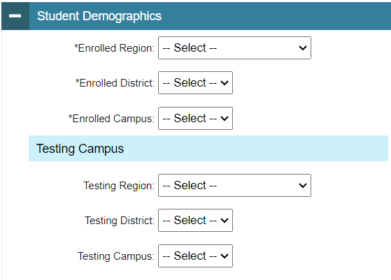 A screenshot of the Student Demographics section