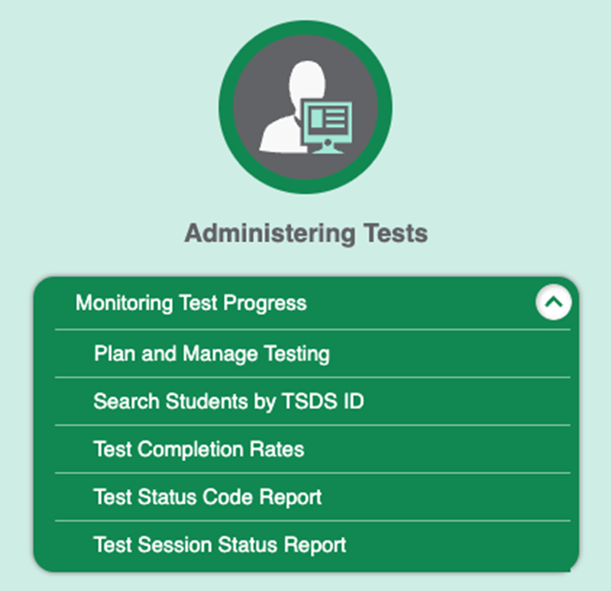 A screenshot of the Monitoring Test Progress module in TIDE.